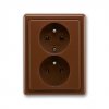 zásuvka 2-násobná  5512C-2349 H3 hnědá CLASSIC