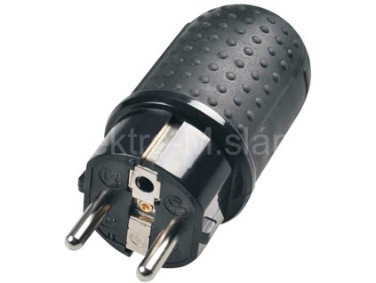 Vidlice do vhka přímá IP44 černá P76 gumová solight