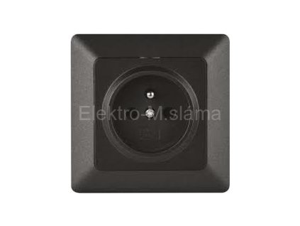 EMOS zásuvka 230V Antracit A6001.2 černá matná