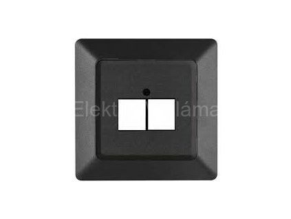 EMOS Kryt datové zásuvky 2xRJ45 antracit A6004.9 černá