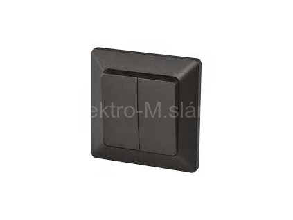 EMOS vypínač č.5 dvojitý antracit A6100.6 černá