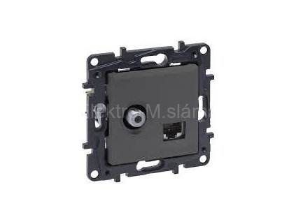 LEGRAND 863477 zásuvka TV typ F + RJ45 6UTP ocel STEP NILOE