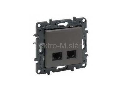 LEGRAND 863460 datová zásuvka 2xRJ45 UTP C5E ocel STEP NILOE