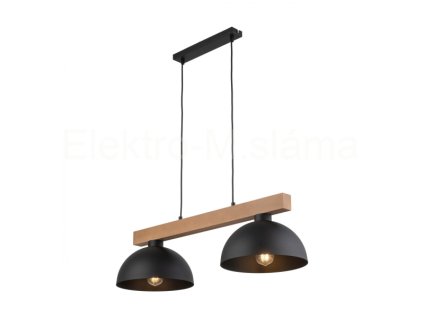 Lustr 2R OSLO 4711 TK černá/dřevo 9584711