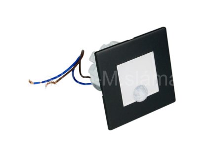 Schod. LED 1,2W pir černá hranatá YCB177B-PIR