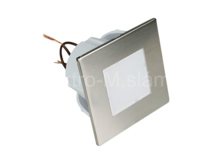 Schod. LED 1,2W stříbrná hranatá YCB177S