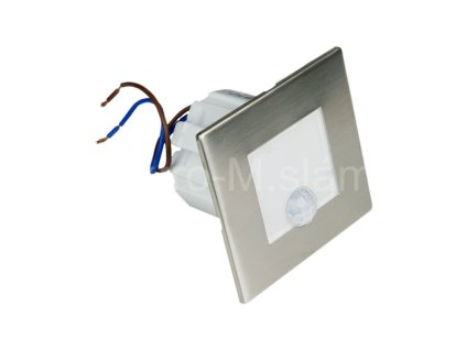 Schod. LED 1,2W pir stříbrná hranatá YCB177S-PIR