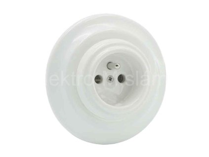 VINTAGE VIN5002 zásuvka keramická bílá kulatá komplet