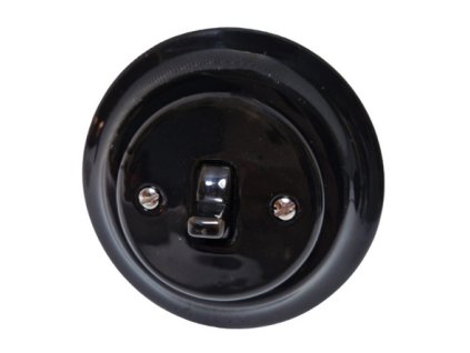 pol pm Wlacznik podtynkowy ceramiczny dzwonkowy OLD czarny bez ramki 33220 1