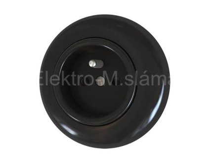 LF0001B zásuvka černá LOFT retro DPM plastová