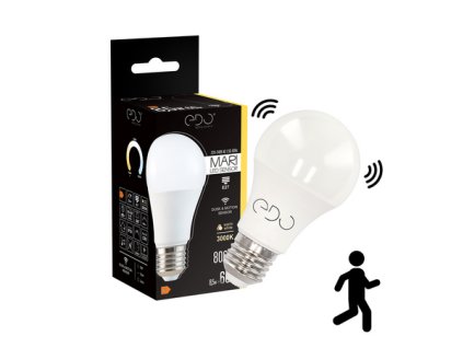 cze pm MARI LED Sensor E27 zarovka s pohybovym cidlem 8 5 W 3000K warm WW 806lm EDO777391 Edo Solutions 92822 1