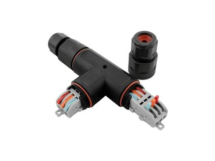 Kabelová spojka IP68, typ T, 3x2.5mm2; 250V, 16A, bezšroubová rychlosvorka 4739672