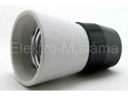 objímka E27 keramika-plast 1332-146 se závitem M10 tř.II (termos/keramika) černá/bílá