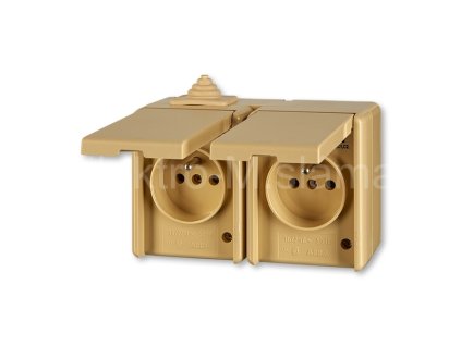 PRAKTIK 5518-2029 D 2zásuvka IP44 béžová ABB zásuvka 2-násobná