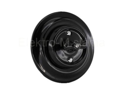 VINTAGE 2 tlačítko (žaluzie) otočný černá VIN6105 s rámečkem keramika