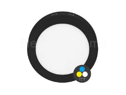 LED-CSL-CCT/25W/CR černá kulatá přisazená 30cm změna barvy světla