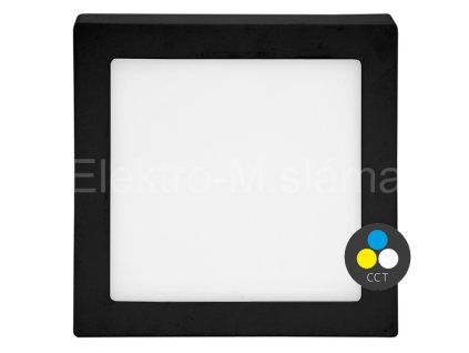 LED-CSQ-CCT/25W/CR černá čtverec přisazené 30cm změna barvy světla