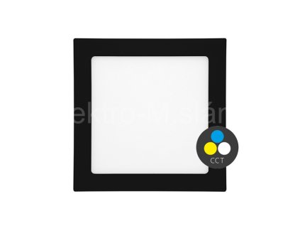 LED-WSQ-CCT 6W CR černá hranatá 12x12cm IP44 změna barvy světla