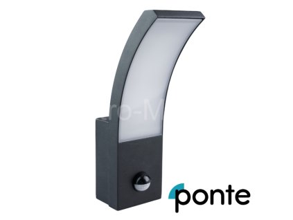 Venkovní LED s pohybovým IP54 9W 1000lm 4000K 23cm, PONTE GRD102
