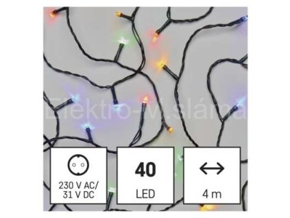 řetěz LED 4m barevné D4AM01 40LED venkovní i vnitřní, multicolor, časovač