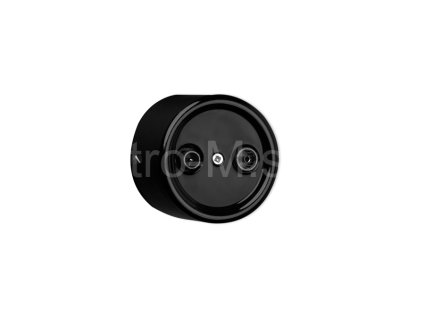 VINTAGE TV+R zásuvka černá keramická nástěná ANTICA