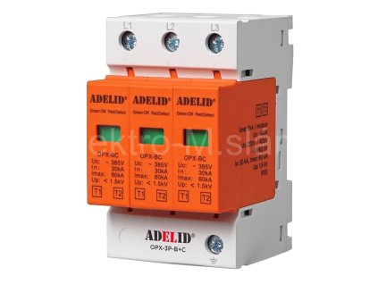 svodič přepětí OPX-3P-B+C 3P 30-60kA UP:1,5kV ADELID
