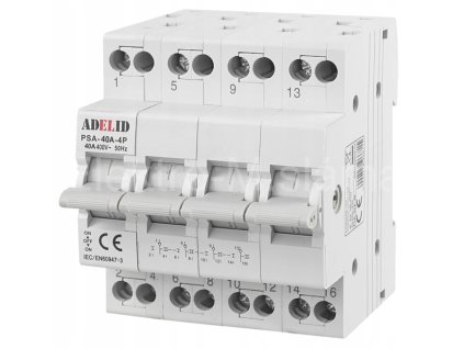 Vypínač síť PSA-40A-4P agregát 1-0-2 230V/400V 