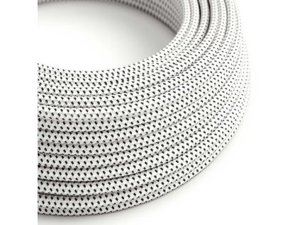 Kabel textilní s 3D efekt RT14 2x0,75mm  stracciatella XZ2RT14 bílo černá