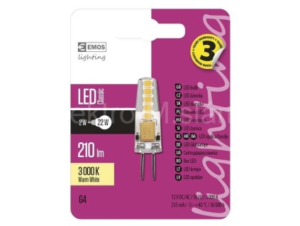 LED žárovka G4 1,9W WW 210lm ZQ8620