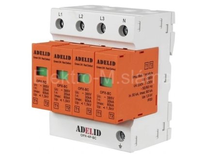 Svodič přepětí OPX-4P B+C T1 T2 30-60kA ADELID