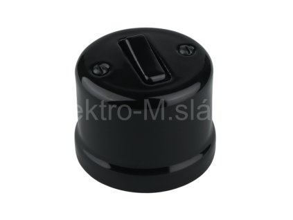 VINTAGE vypínač 1 na povrch černá klapka keramika K1-R110QM