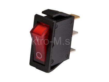 Přepínač kol. 2pol/3pin ON-OFF 250V/15A červen pros. BMEP010