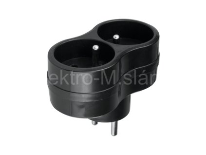 Rozbočovací 2 zásuvka černá P902B