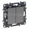 LEGRAND 863408 vypínač 5B (6+6) střídaví ocel STEP NILOE
