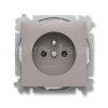6619T-A06657 244 zásuvka s clonkami greige ZONI ABB
