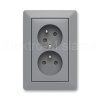 5513T-C02357 141 2 zásuvka natočená šedá / bílá ZONI ABB