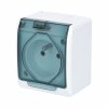 GALATEA IP44 Zásuvka 2P+PE (bílá / průhledné víčko) 5321-01