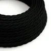 26584 cerny krouceny textilni kabel 2x0 1
