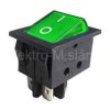 Vypínač kolébkový zelený 250V/15A ON-OFF L438C 02620028 L381B