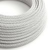 Kabel textilní s 3D efekt RT14 2x0,75mm  stracciatella XZ2RT14 bílo černá