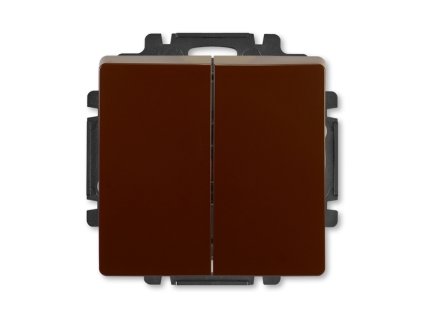 Ovládač zapínací dvojitý s krytem 1/0+1/0 hnědá 3557G-A87340 H1 Tlačítko
