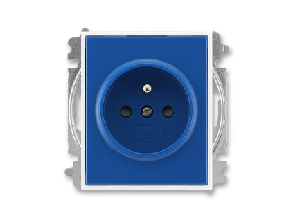 Zásuvka jednonásobná, chráněná, s clonka modrá/bílá 5519E-A02357 14