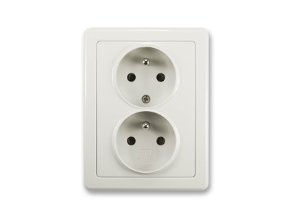 Zásuvka dvojnásobná s ochrannými kolíky šedá 5512G-C02349 S1