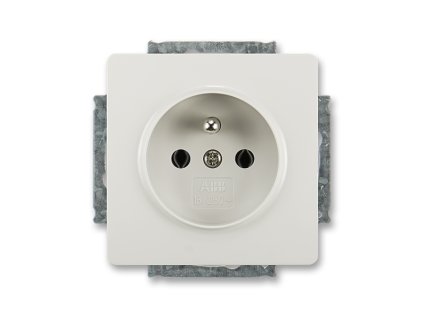 Zásuvka jednonásobná s ochranným kolíkem šedá 5518G-A02349 S1