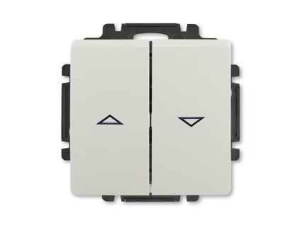 Ovládač žaluziový jednopólový s krytem 1/0+1/0 s blokováním šedá 3557G-A88340 S1 Tlačítko