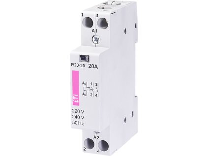 R20-20 230V Modul. stykač 20A, 2 pól, 1m EP002461210