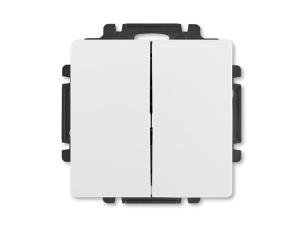 Ovládač zapínací dvojitý s krytem 1/0+1/0 bílá 3557G-A87340 B1 Tlačítko