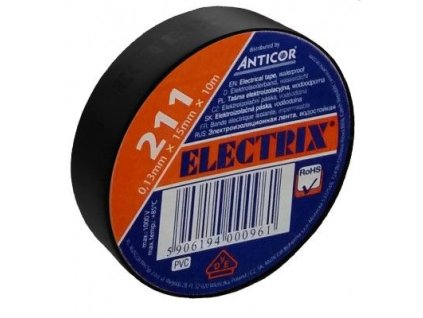 PÁSKA PVC ELECTRiX 15mmx10m černá