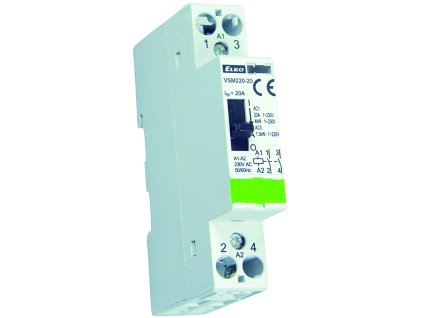 VSM220-20 12V AC Instalační stykač s manuálním ovládáním 2x20A