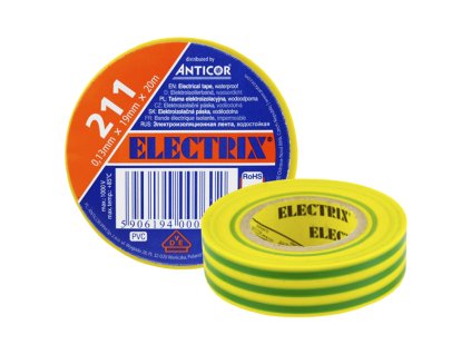 PÁSKA PVC ELECTRiX 15mmx10m žluto-zelená